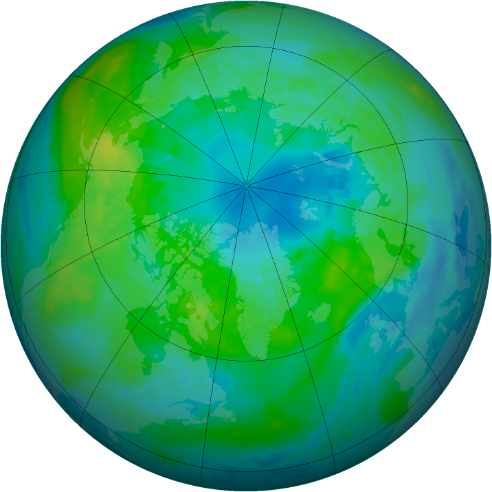 Arctic ozone map for 11 October 2001